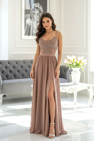 Elegante abito da cerimonia in leggero raso