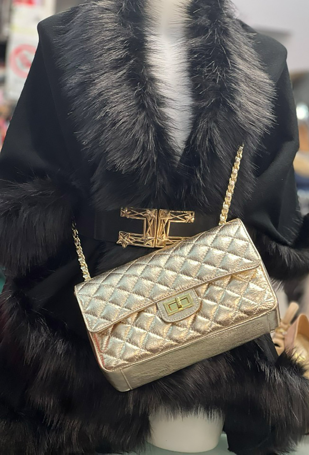 Borsa in ecopelle oro