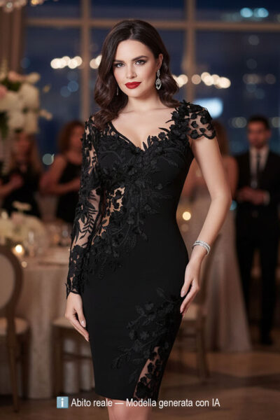 Elegante abito a tubino elasticizzato