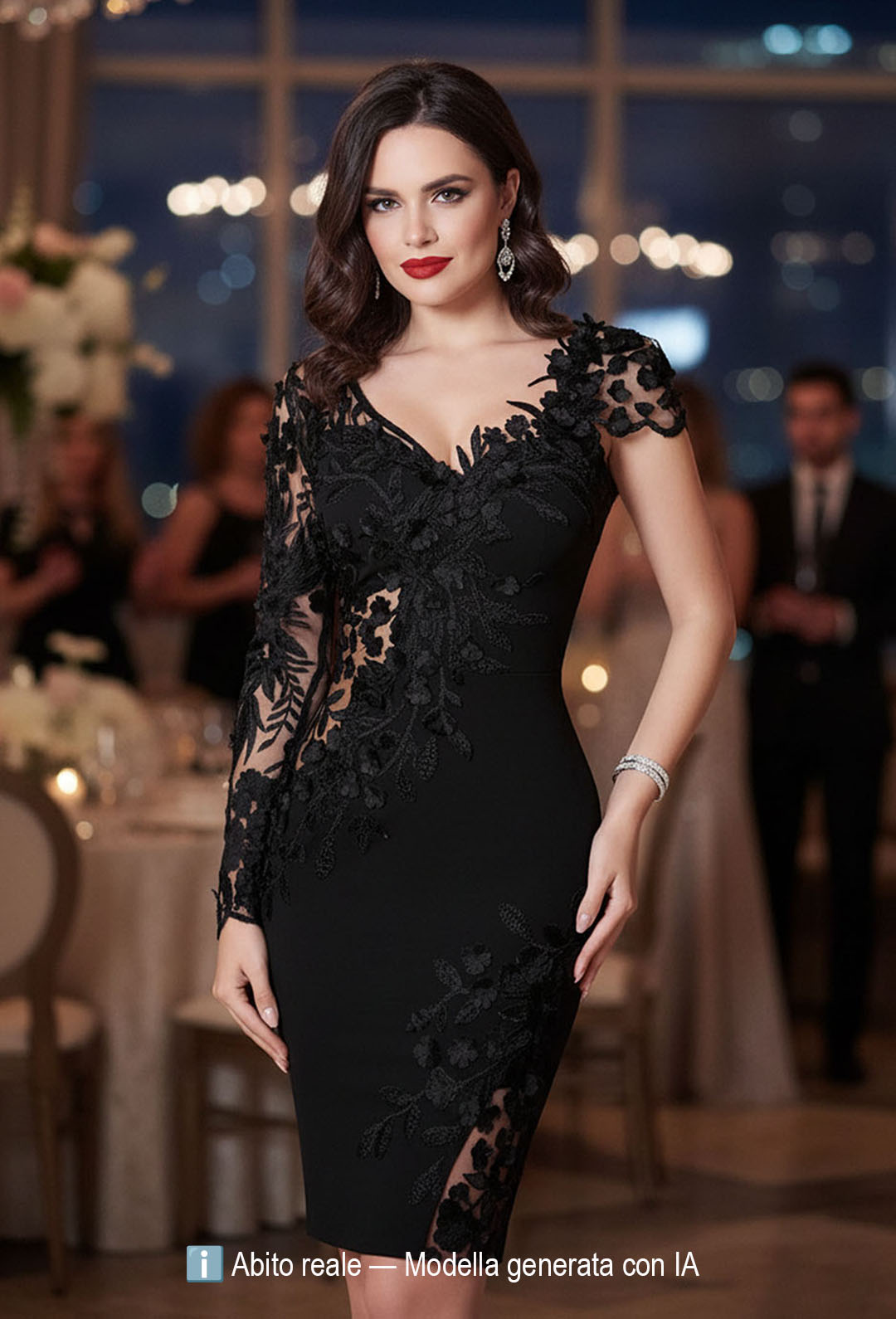 Elegante abito a tubino elasticizzato