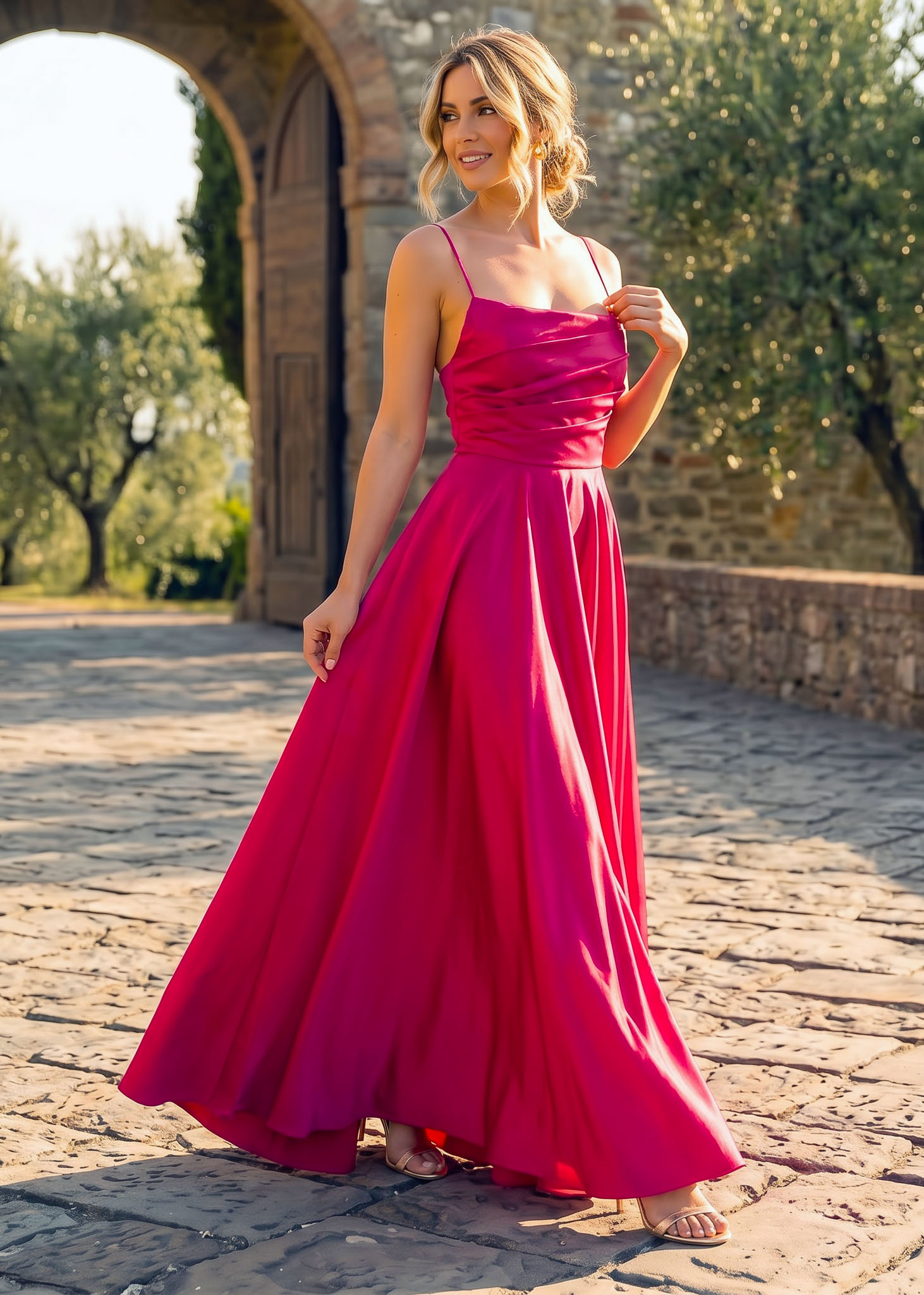 Elegante abito svasato con corpetto